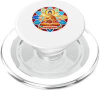Buddha Stained Glass Lotus Mandala Art Spiritual Buddhist PopSockets PopGrip for MagSafe