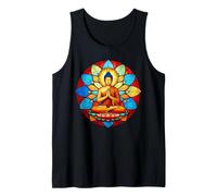 Buddha Stained Glass Lotus Mandala Art Spiritual Buddhist Tank Top