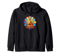 Buddha Stained Glass Lotus Mandala Art Spiritual Buddhist Zip Hoodie