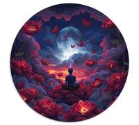 Buddha Statue 1000 Piece Circular Puzzle Buddha Learning Through Play Educational Puzzle for Kids & Adults Idea Home Decor 1000pcs (67.5x67.5cm)