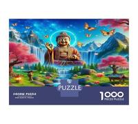 Buddha-Statue 1000 Piece Jigsaw Puzzle Puzzle for Adults Recycled Cardboard Educational Game Challenge Fun Home Activity Great Gift for Family Lovers Cognitive Development 52x38cm/1000pcs