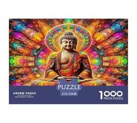 Buddha-Statue 1000 Piece Puzzle for Adults: Buddha Lotus Halo Fun And Challenging Family Game & Great Gift Idea 52x38cm/1000pcs