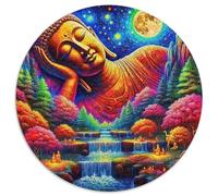 Buddha-Statue 1000 Piece Round Jigsaw Art for Adults & Kids Adults Kids Amily Game Creative for Travel Gifts,Present 1000pcs (67.5x67.5cm)