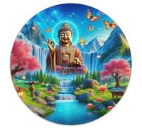 Buddha-Statue 1000 Piece Round Jigsaw Challenging & Educational Adults Kids Challenging Game Creative for Travel Gifts,Present 1000pcs (67.5x67.5cm)
