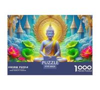 Buddha-Statue 1000 Pieces Jigsaw Puzzles For Adults Challenging Game Stress Relieving Entertainment Exercise The Memory of The Brain for Men, Women, Elders, Seniors 38x26cm/1000pcs