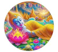 Buddha-Statue 1000 Pieces Jigsaws Stress Reliever Difficult Challenge for Adults & Kids Challenging Round Family Game Gifts (67.5x67.5cm)