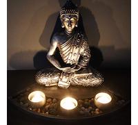 Buddha Statue Candlestick Holders Style Retro Incense Burner Tea Light Zen Statue Suitable for Meditation Feng Shui and Home Festival Decor Bring Good Luck