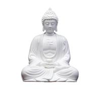 Buddha Statue Ceramic Ornaments White Porcelain Buddha Statue Living Room Entrance Decorations Chinese Buddha Statue Home Desktop Decorations Feng Shui Decoration (Color : Gold)
