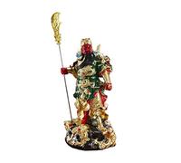 Buddha Statue Chinese Feng Shui Guan Yun Chang Statue Green Robe/Red Robe God of Wealth Guan Gong Decoration 25.6-inch Feng Shui Decor Best Opening Gift Buddha garden (Color : Green) good