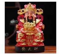 Buddha Statue Chinese New Year Gift God of Fortune Home Decoration Attract Wealth and Good Luck Feng Shui Gift Resin God of Wealth Statues Buddha garden (Size : X-Small) good