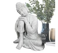 Buddha Statue - Chinese Zen Buddha Statue | Buddha Statues for Home Decor | Sitting Buddha Sculpture Ornament Landscaping Crafts Buddah Figurine for Meditation Salt