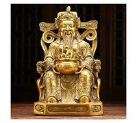 Buddha Statue Feng Shui Caishen,God of Fortune (Copper) Decoration for Luck & Wealth Perfect for Your Home or Office Best Gift for Business Opening Feng Shui Decor Buddha garden (Size : Small) good