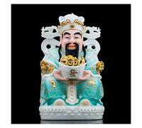 Buddha Statue Feng Shui Decoration God Of Wealth Attract Wealth and Good Luck Home Decor God Of Fortune Statues Chinese New Year Gift(jade) Buddha garden (Size : Large) good
