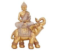 Buddha Statue for Home Decor Gold 9.25"-Elephant Buddha Statues for Zen Decor -Spiritual Décor-Feng Shui Décor-Buddha Decor for Living Room-Buda-Budda-Buddha Gift for Relaxation, Meditation or Shrine