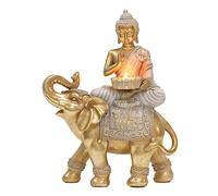 Buddha Statue for Home Decor Gold Candle Holder 11.5”-Elephant Buddha Statues for Zen Decor - Spiritual Buddha Decor for Living Room-Buda-Budda-Buddha Gift for Relaxation, Meditation or Shrine