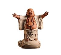 Buddha Statue Fortune Maitreya Buddha Ornament Zen Living Room Office Housewarming Gift Big Belly Buddha Laughing Buddha Ornament Desktop Decorative Ornaments Feng Shui Decoration (Color : 02)