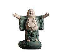 Buddha Statue Fortune Maitreya Buddha Ornament Zen Living Room Office Housewarming Gift Big Belly Buddha Laughing Buddha Ornament Desktop Decorative Ornaments Feng Shui Decoration (Color : 02)