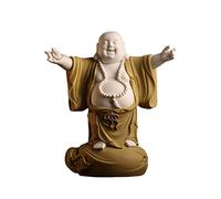 Buddha Statue Fortune Maitreya Buddha Ornament Zen Living Room Office Housewarming Gift Big Belly Buddha Laughing Buddha Ornament Desktop Decorative Ornaments Feng Shui Decoration (Color : 02)