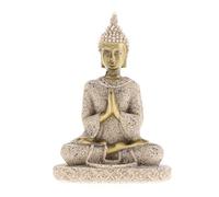 Buddha Statue, Fox Sandstone Meditation Sitting Hand Carved Sandstone Seated Buddha Sculpture, Indoor Home Figurine Decoration