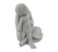 Buddha Statue Garden Ornament Crafted From Sandstone Resin Suitable For Indoor Living Spaces Outdoor Patios And Zen Gardens(S)
