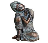 Buddha Statue Garden Statue Indoor Resting Buddha Ornaments for the Home 9.5'' Tall Buddha Figurine Resin Sleeping Buddha Statues Feng Shui Meditation Decor