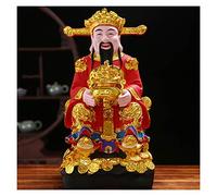 Buddha Statue God of Fortune Chinese Charm of Prosperity Home Decoration Gift Attract Wealth and Good Luck,Feng Shui Decor Resin God of Wealth Statues Buddha garden (Size : Medium) good