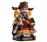 Buddha Statue God of Wealth Buddha Statue Household Ceramics Wen Wealth Statue Lucky Decoration Chinese New Year Gift Perfect for Your Home or Office Buddha garden (Size : 14 * 9 * 21.5cm) good