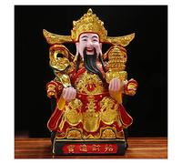 Buddha Statue God of Wealth Statue-Chinese Charm of Prosperity Home Decoration Gift Attract Wealth and Good Luck,Feng Shui Decor Gift for Business Opening Buddha garden (Size : Small) good