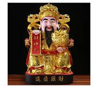 Buddha Statue God of Wealth Statue-Golden Resin Lucky Buddha Statue Decoration Home Office Table Top Decor God of Fortune Statue Chinese New Year Gift Buddha garden (Color : Blue, Size : Medium)