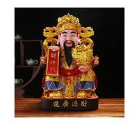 Buddha Statue God of Wealth Statue-Golden Resin Lucky Buddha Statue Decoration Home Office Table Top Decor God of Fortune Statue Chinese New Year Gift Buddha garden (Color : Blue, Size : Medium)