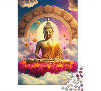 Buddha Statue Golden 1000 Piece Thickened Paper Jigsaw Puzzle Adults Relaxation Hobby Brain Teaser 70x50cm/1000pcs