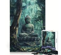 Buddha Statue in A Forest 1000 Piece Puzzle For Teenagers Cognitive Workout Leisure Activity No Rough Edges Seasonal Gift (50x75cm)
