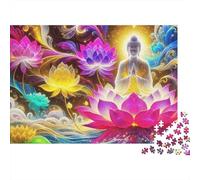 Buddha-Statue Jigsaw Puzzle Buddha Statue 1000 Pieces 100% Recycled Board Premium for Couples Logic Gift 52x38cm/1000pcs