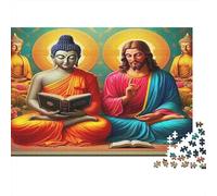 Buddha-Statue Jigsaw Puzzle for Adults 1000 Pieces Buddha Jesus Book Recycled Paper | Fun And Challenging Game 38x26cm/1000pcs