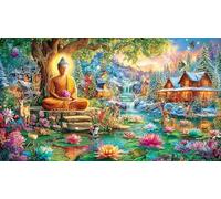 Buddha-Statue Jigsaw Puzzles for Adults: 1000-Piece Recycled Cardboard Decoration 75x50cm/1000pcs