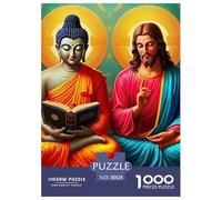 Buddha-Statue Jigsaw Puzzles for Adults Kids 1000 Piece Whimsical Challenge Toy Educational Games Home Decor Mindfulness Activity Unique Design 38x26cm/1000pcs