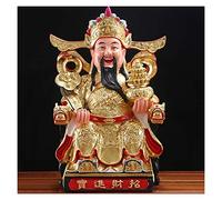 Buddha Statue Large Size Feng Shui God of Wealth Statue-Resin God of Wealth Decoration for Luck & Wealth Perfect for Your Home Or Office Buddha garden (Color : Gold) good