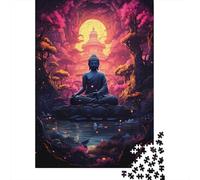Buddha Statue Meditation 1000 Pc Recycled Paper Jigsaw Puzzle Adults Reusable Stress Relief Challenging Brain Teaser 52x38cm/1000pcs