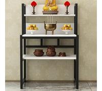 Buddha Statue Offering Table, Meditation Altar, Buddhist Incense Cabinet for Home Storage and Decor