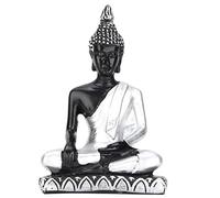 Atyhao Buddha Statue Ornament, Resin Small Zen Buddha Meditating Seated Buddha Figurine Southeast Asia Indoor Home Decor 2.8x4.3in(Silver)