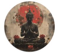 Buddha Statue Puzzle 1000 Piece Jigsaw Circular Jigsaws Adults Kids Puzzles Family Game Stress Suitable for Home Decor Challenging Games 1000pcs (67.5x67.5cm)