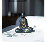 Buddha Statue Sculpture Handmade Monk Figurine Cast Iron Tabletop Ornament for Meditation, Creativity Boost and Inspiration