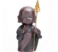 Buddha Statue Small, Monk Figurine Yoga Sculptures Ceramic Craft Decoration Car Home Ornaments, Gift,A