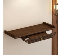 Buddha Statue Stand Shrine Altar Table, Bamboo Prayer Shelf with Retractable Pull Out Board Design, Space Saving Incense Table for Home Decoration