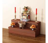 Buddha Statue Stand Shrine Altar Table, Prayer Buddhist Niche Incense Table, Eco-friendly Board Material, Silent Sliding Rails, for Worship and Offerings(Double-tier,90cm/35.4in)