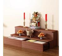 Buddha Statue Stand Shrine Altar Table, Prayer Buddhist Niche Incense Table, Eco-friendly Board Material, Silent Sliding Rails, for Worship and Offerings(Drawer-equipped,40cm/15.7in)
