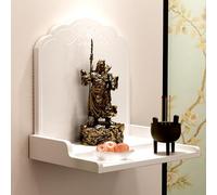 Buddha Statue Stand Shrine Altar Table, Wood Prayer Buddhist Niche Incense Table, God of Wealth Cabinet for Home Decor