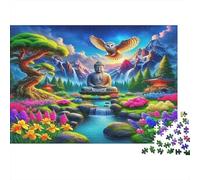 Buddha-Statue Thick Cardboard Puzzle Buddha in Stream Brain Training Holiday Activity for Family Perfect Houseraing Gift for Puzzle Lovers 1000 Piece Jigsaw Puzzle 70x50cm/1000pcs