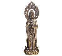 Buddha Statue, Vintage Brass Buddha's Light Guanyin Statue Pendant, Dharma Wheel Bodhisattva Religious Buddha Handicraft Ornaments, 1pcs
