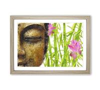 Buddha Statue Vol.8 Painting Framed Print | A2 Oak Framed Wall Art | Ready to Hang | Modern Religious Picture | Living Room Bedroom Lounge Office
